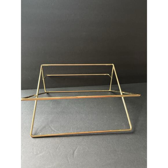 Vintage Brass Finish Hand Towel Free Standing Rack Minimalist MCM Modernist - Picture 5 of 6